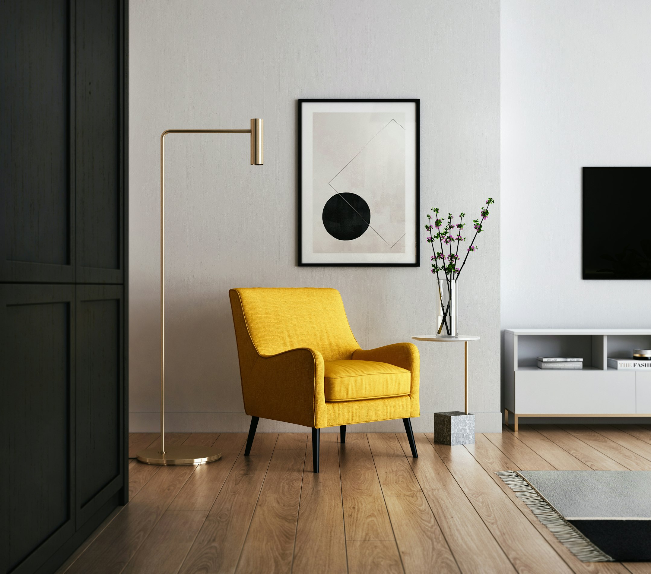 Elegant living room with modern furniture